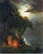 Albert Bierstadt Campfire Site, Yosemite oil painting artist